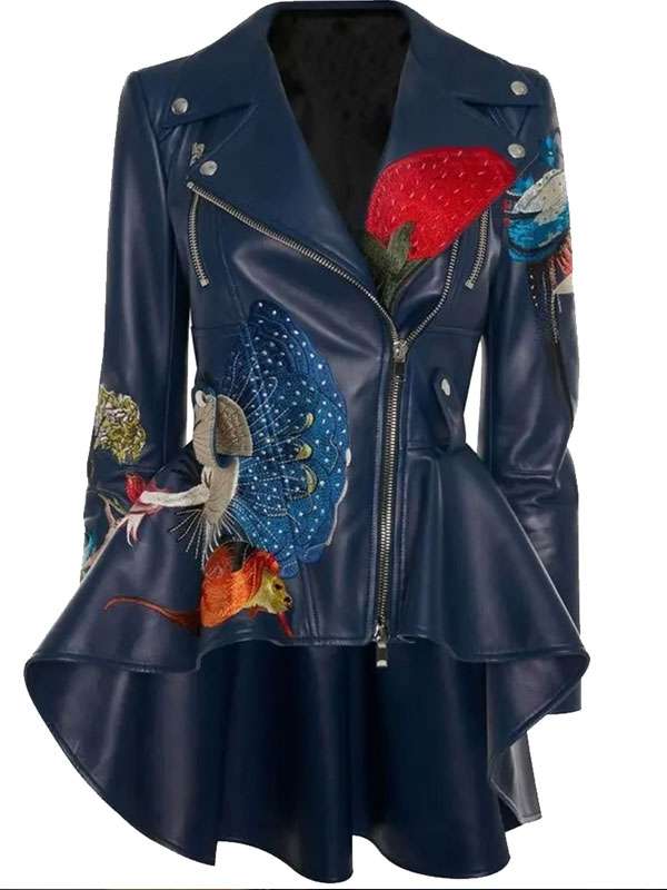 No Good Deed Margo Starling Blue Frock Leather Jacket