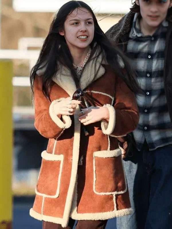 Olivia Rodrigo Brown Suede Leather Coat