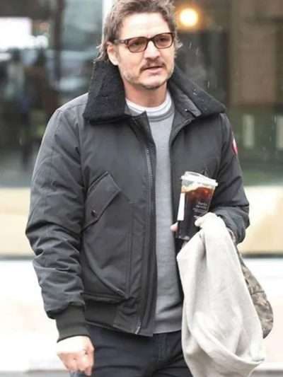 NYC Pedro Pascal Black Shearling Jacket