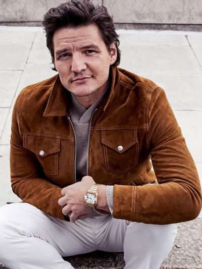 Pedro Pascal Brown Suede Leather Jacket