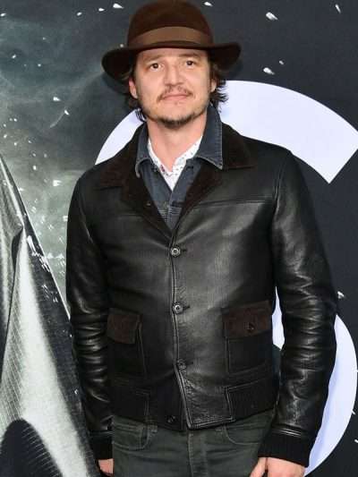 Pedro Pascal Glass Black Leather Jacket