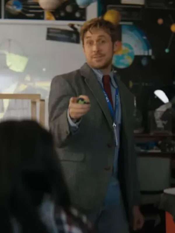 Shop Project Hail Mary 2026 Ryan Gosling Grey Wool Blazer