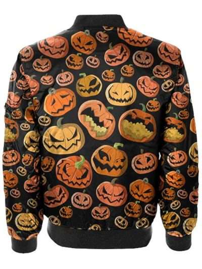 Halloween Pumpkin Bomber Jacket