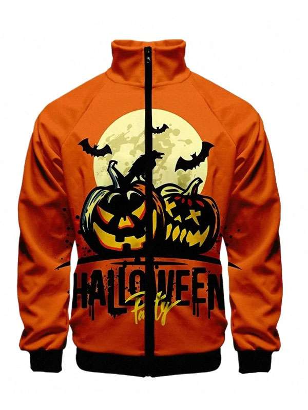 Halloween Party Orange Bomber Jacket