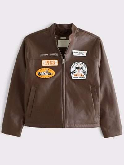 Brown Leather Vintage Mclaren F1 Jacket