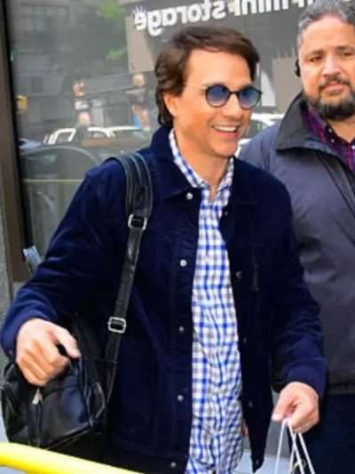 Ralph Macchio NYC 2025 Blue Corduroy Jacket
