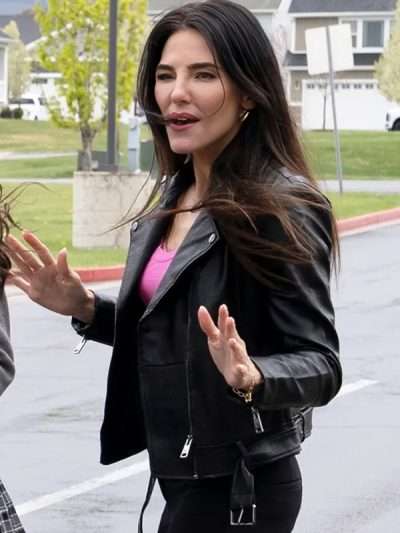 The Stranger in My Home 2025 Natasha Bridge Black Leather Jacket