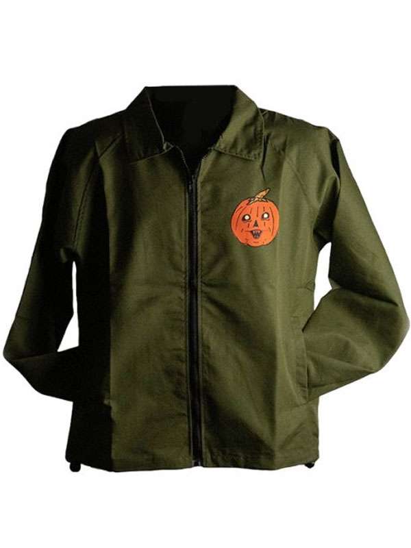Retro Halloween Craving Society Canva Green Jacket