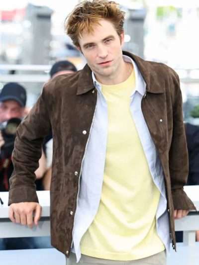 Die My Love 2025 Robert Pattinson Brown Leather Jacket