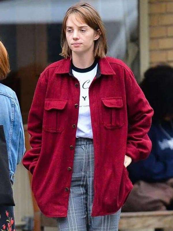 TV Series Stranger Things Maya Hawke Red Wool Jacket