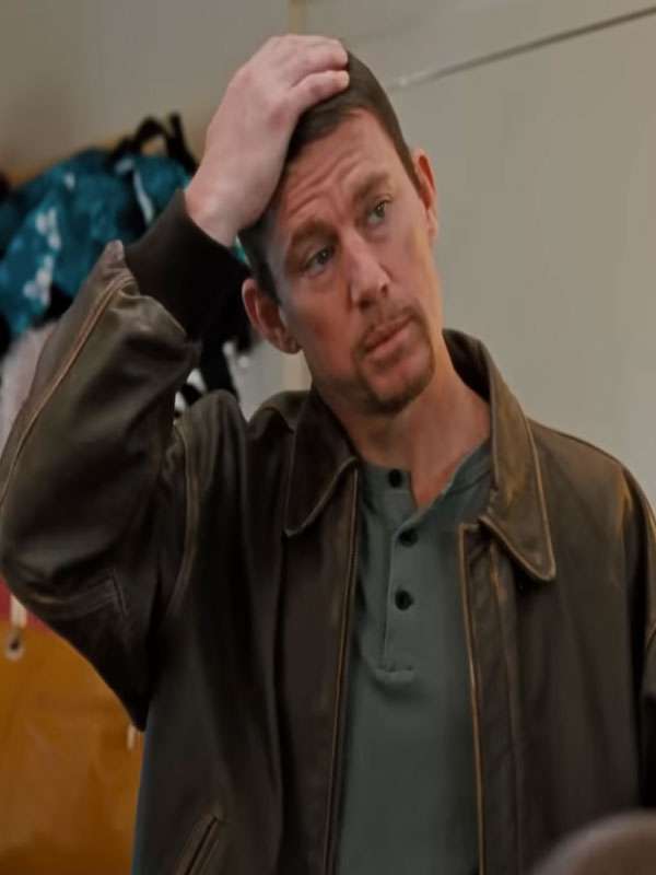 Roofman 2025 Channing Tatum Brown Leather Jacket