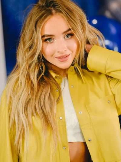 Tall Girl Sabrina Carpenter Yellow Leather Jacket