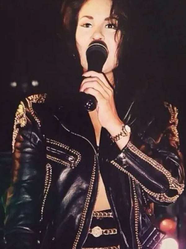 Selena Quintanilla Studded Black Leather Jacket