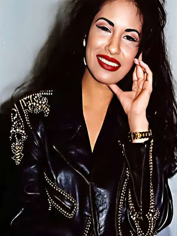Selena Quintanilla Black Biker Leather Jacket