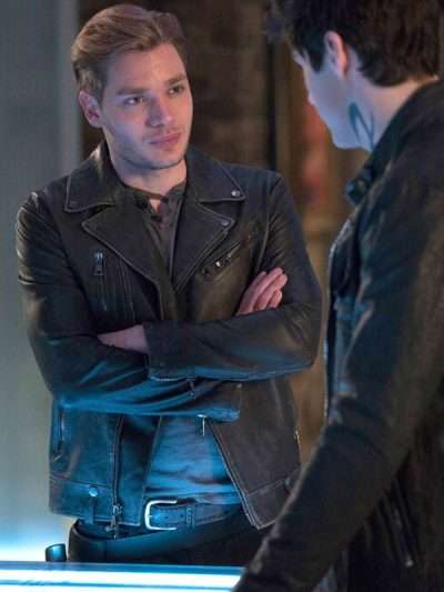 Shop Shadowhunters S02 Dominic Sherwood Black Leather Jacket