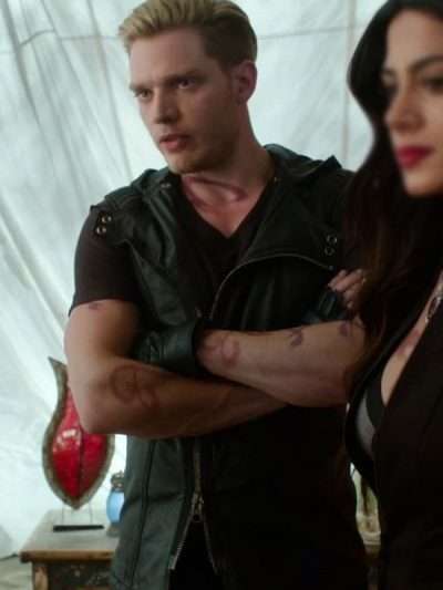 Shadowhunters S02 Jace Wayland Black Leather Vest