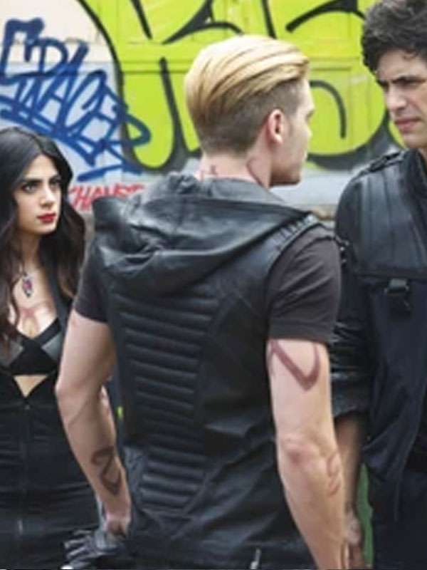 Shadowhunters S02 Jace Wayland Black Hooded Leather Vest