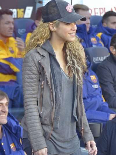 Shakira Brown Biker Leather Jacket