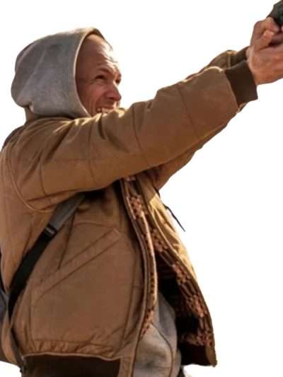She Rides Shotgun Taron Egerton Brown Cotton Jacket