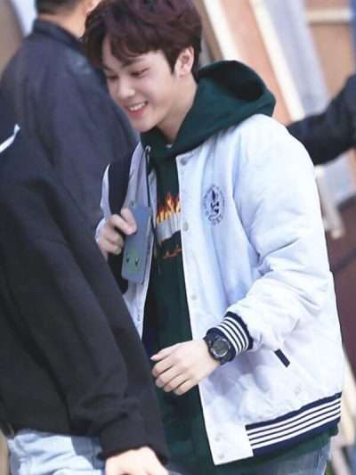 Ju Hak Nyeon The Boyz White Varsity Jacket