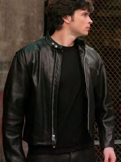 Smallville S06 Clark Kent Black Leather Jacket