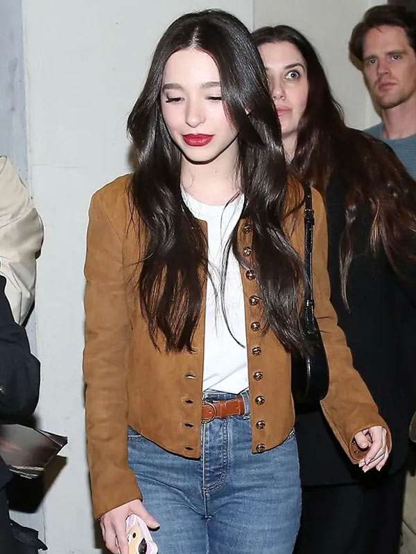 Los Angeles 2025 Mikey Madison Suede Leather Jacket