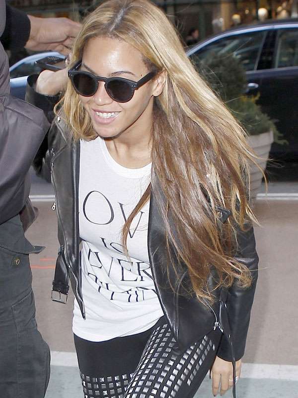 Street Style NYC Beyonce Biker Leather Jacket