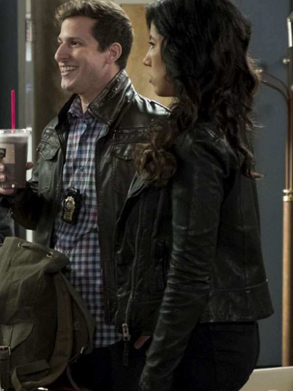 Stephanie Beatriz Brooklyn Nine-Nine Black Leather Jacket - Image 5