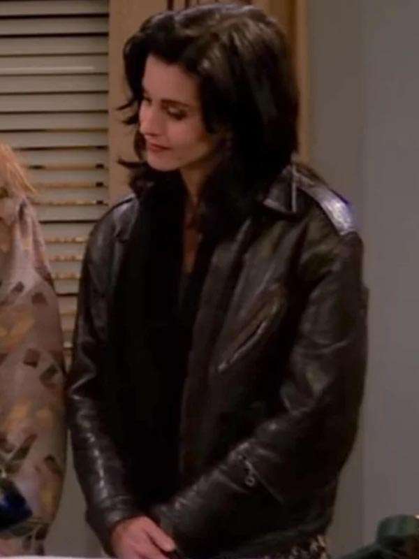 TV Series Friends Monica Geller Black Leather Jacket