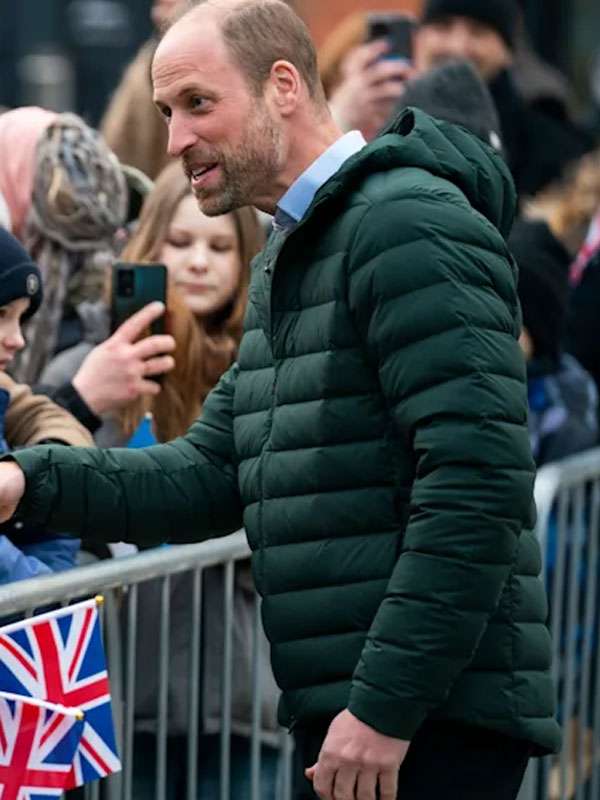 Tallinn 2025 Prince William Green Puffer Hooded Jacket