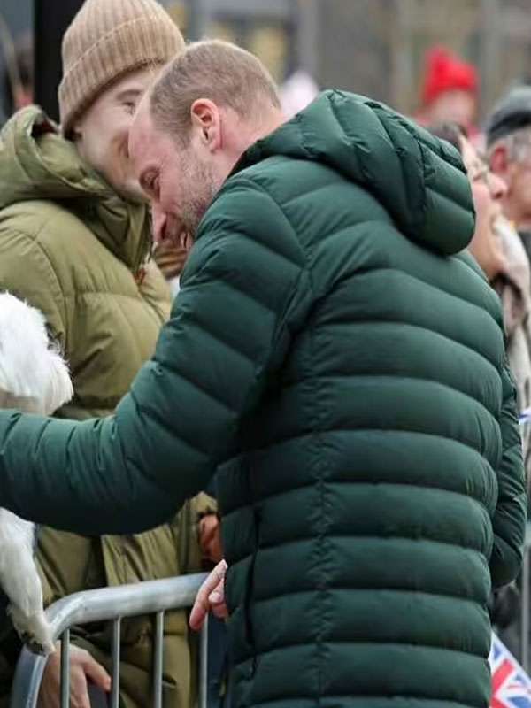 Prince William Green Puffer Hooded Jacket