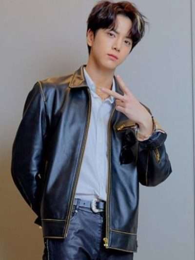 The Boyz Singer Younghoon Black Leather Jacket