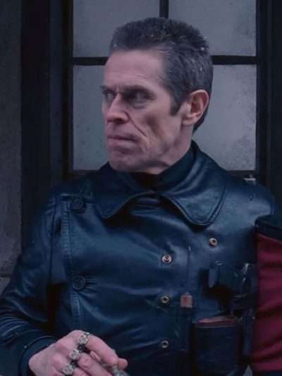 The Grand Budapest Hotel Willem Dafoe Black Leather Coat