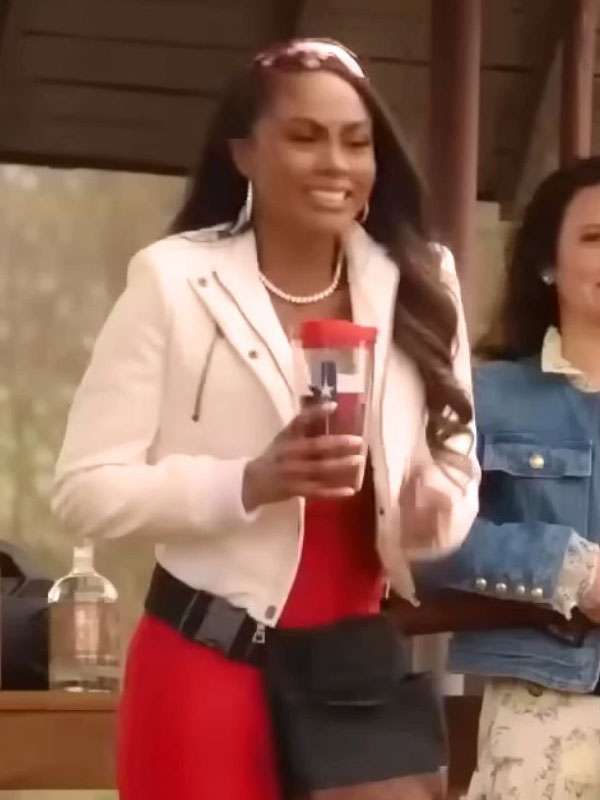 Joyce Glenn The Hunting Wives White Bomber Jacket