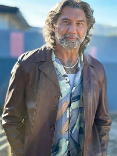 Dave Bautista The Last Showgirl Brown Leather Jacket