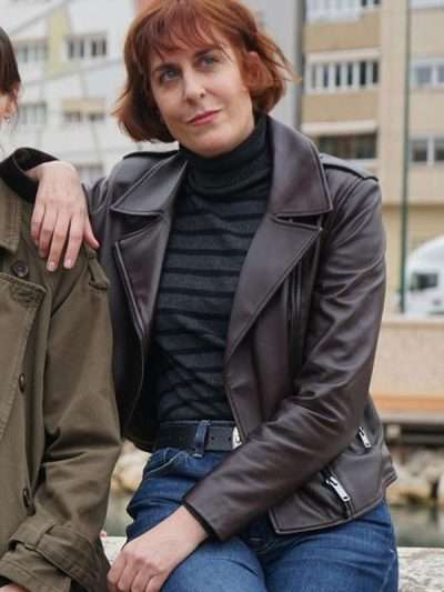Aixa Villagrán The Snow Girl Brown Leather Jacket