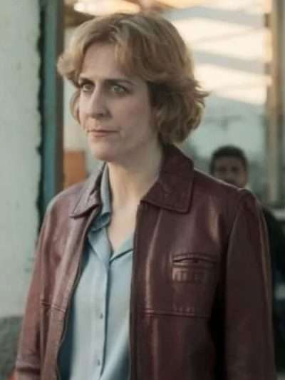 The Snow Girl S01 Aixa Villagrán Brown Leather Jacket