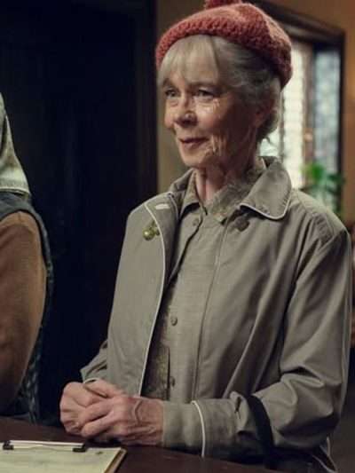 Celia Imrie The Thursday Murder Club Grey Jacket