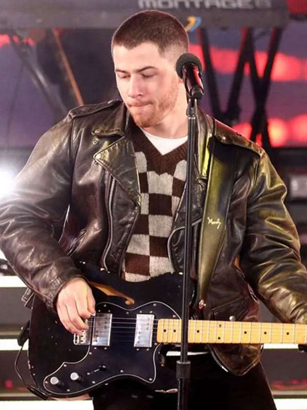 Nick Jonas New Year Eve Celebration Black Jacket
