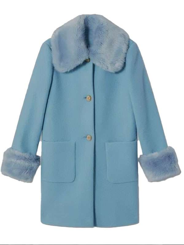 Too Much S01 Megan Stalter Blue Fur Coat
