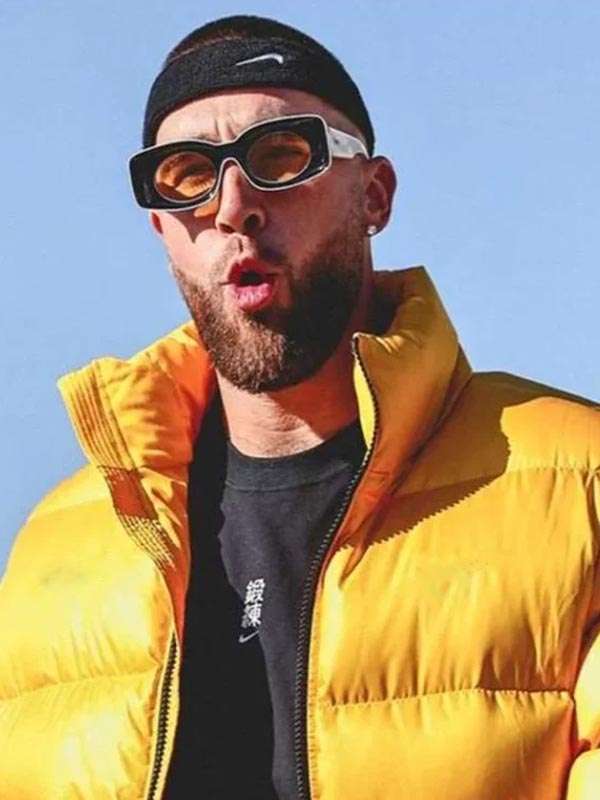Travis Kelce Yellow Puffer Jacket
