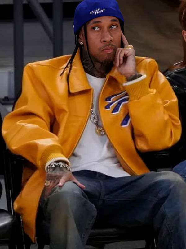 American Rapper Tyga Yellow Leather Jacket