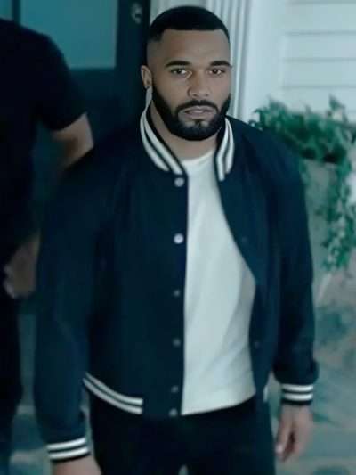 Tyler Lepley Tyler Perry's Duplicity Black Varsity Jacket