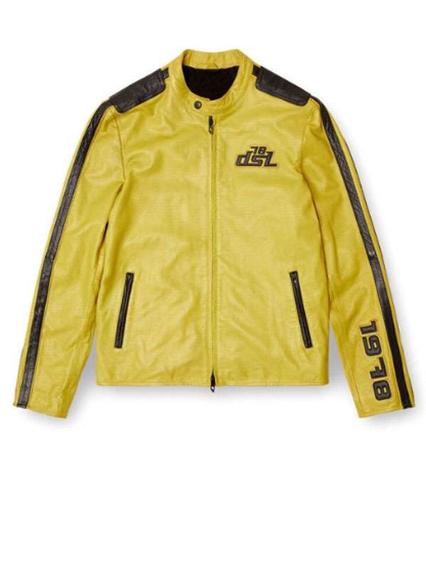 Ciara Miller Yellow Racer Leather Jacket
