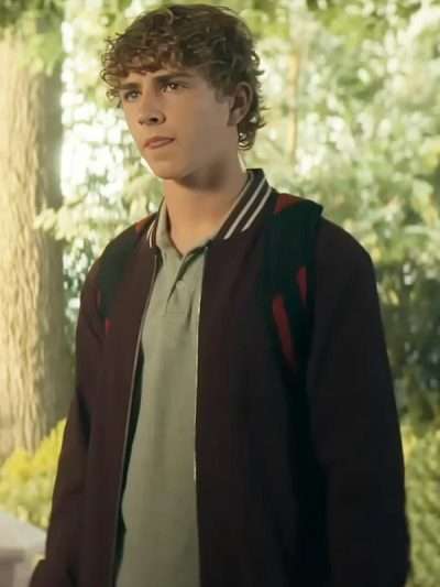 Percy Jackson and the Olympians 2025 Walker Scobell Maroon Bomber Jacket
