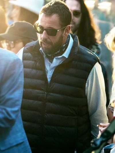 Jay Kelly 2025 Adam Sandler Black Puffer Vest
