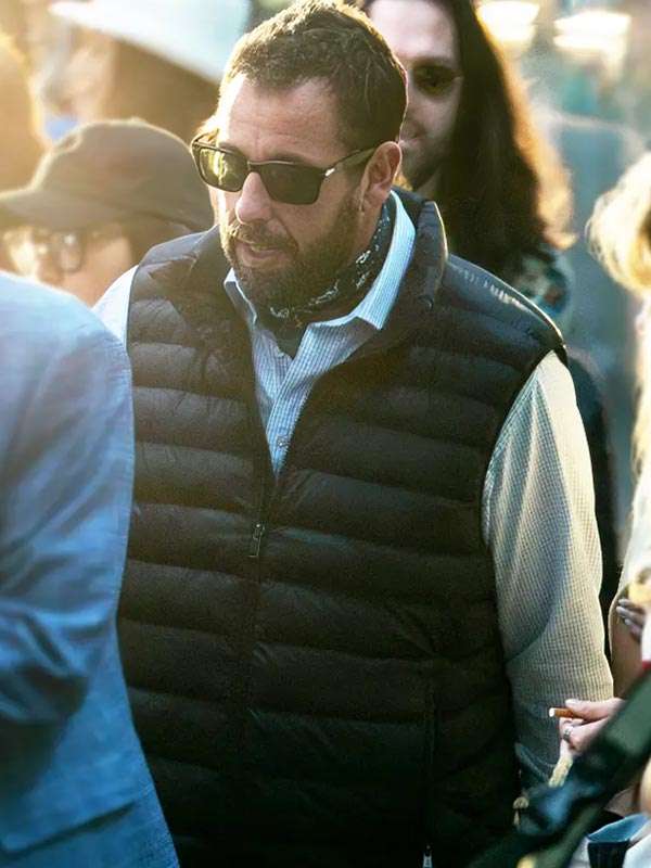 Jay Kelly 2025 Adam Sandler Black Puffer Vest