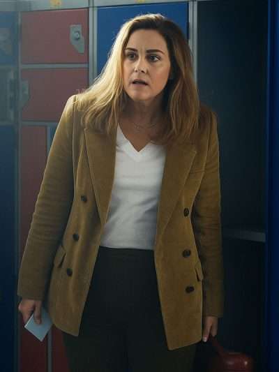 Alicia Silverstone Irish Blood 2025 Brown Corduroy Blazer