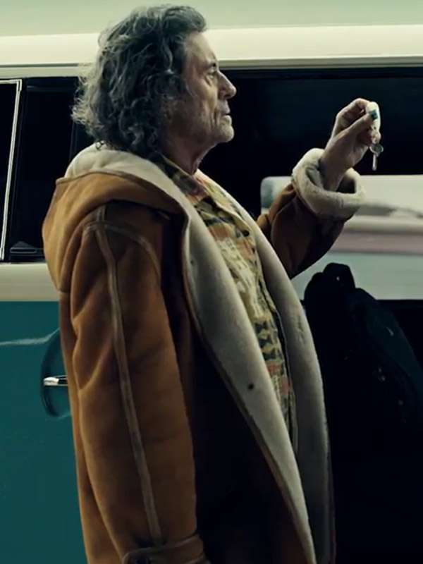 American Gods S03 Mr. Wednesday Brown Shearling Jacket