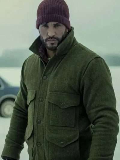American Gods S03 Ricky Whittle Green Wool Jacket